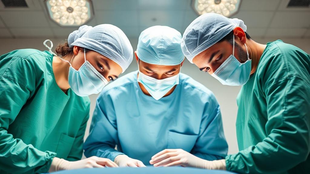 Clinical team collaborating in theatre